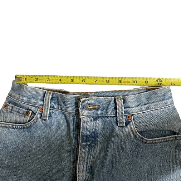 Levi’s 550 High-Rise Relaxed Fit Tapered Leg Cut Off Jeans Blue Size 10 reg Med - Picture 5 of 9